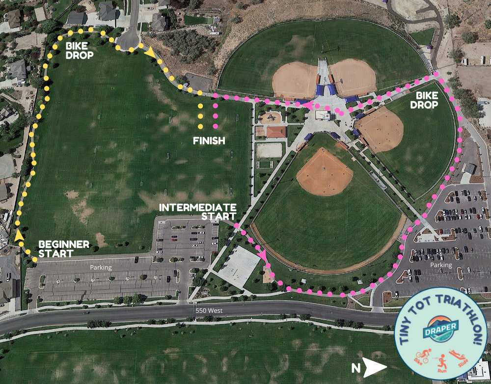 Map of Galena Park showing Tiny Tot Triathlon course route